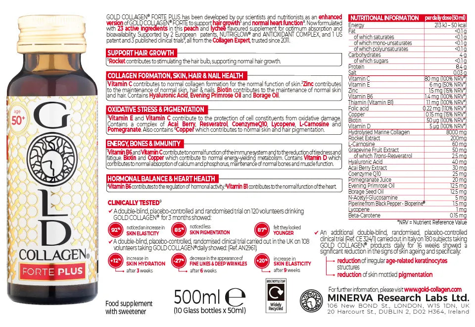 Gold Collagen Forte Plus 50+ - 10 flacoane x 50 ml