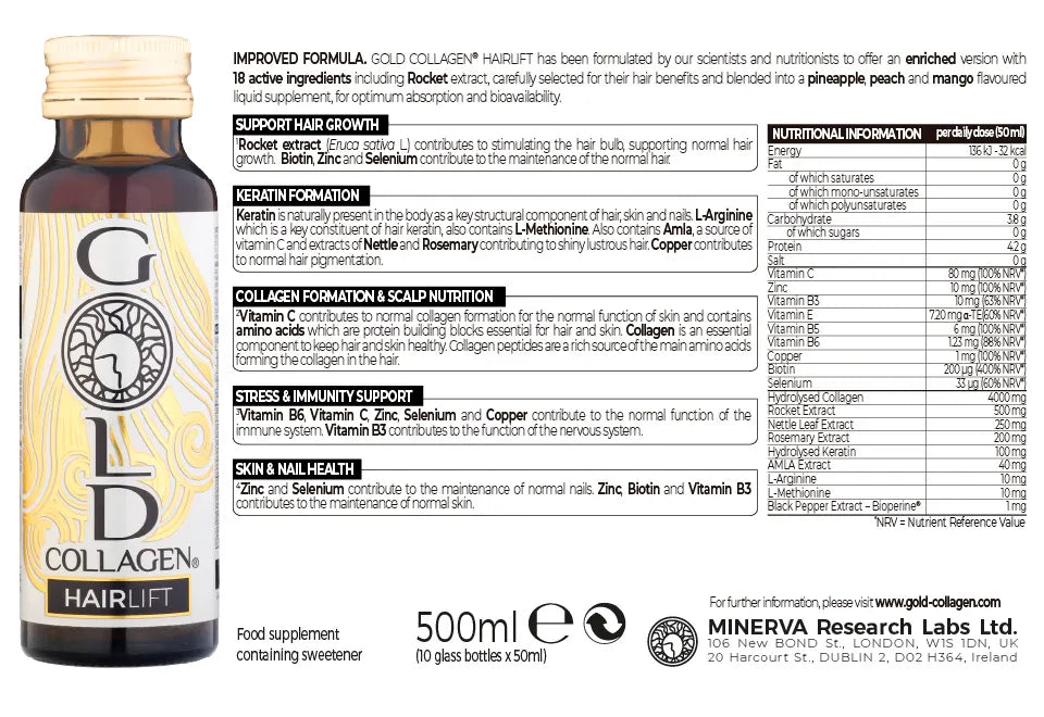 Gold Collagen Hairlift, program 30 zile - 30 flacoane x 50 ml