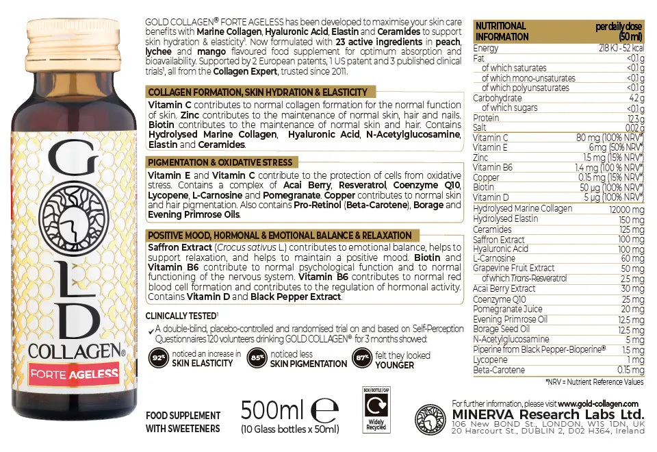 Gold Collagen Forte Ageless - 10 flacoane x 50 ml