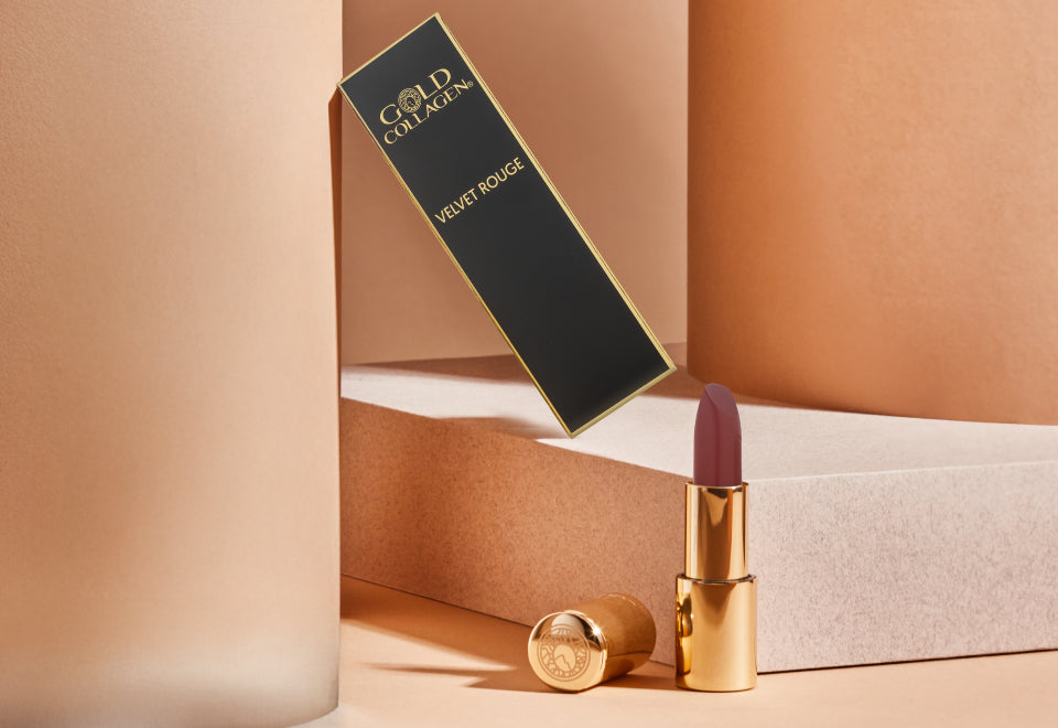 Bundle Box Summer Glow - 10 flacoane x 50ml Gold Collagen Forte Ageless + 1 x Gold Collagen Velvet Rouge Lipstick